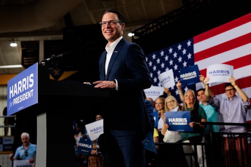 Pennsylvania Gov. Josh Shapiro speaks during a campaign rally for Vice President Kamala Harris on July 29, 2024, in Ambler, Pennsylvania.