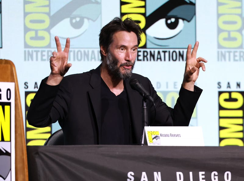 Keanu Reeves speaks onstage at "BRZRKR": The Immortal Saga Unleashed Panel during 2024 Comic-Con International at San Diego Convention Center on July 27, 2024 in San Diego, California.