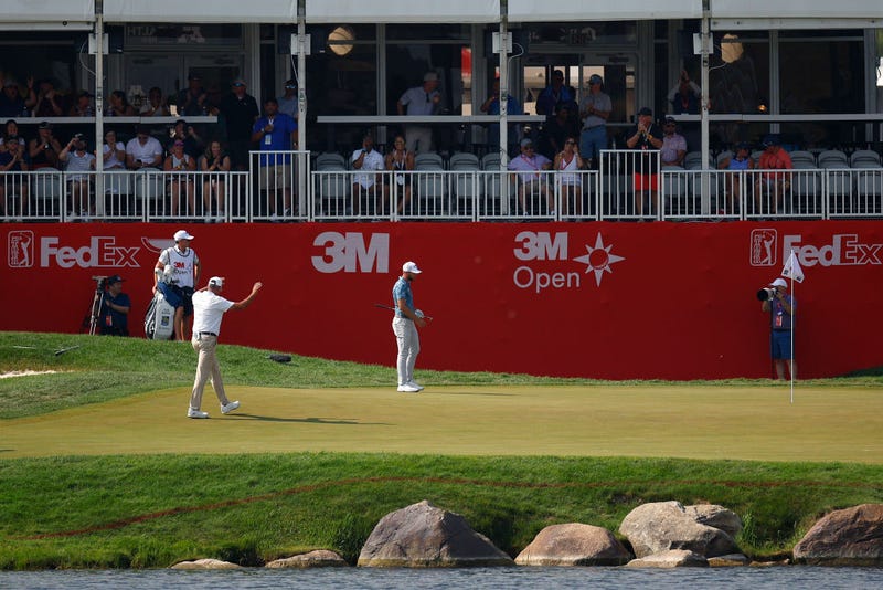 Work continues at TPC Twin Cities in Blaine ahead of next week's 3M Open, with organizers keeping a close eye on how Friday's field of golfers is faring at The Open Championship in Ireland.