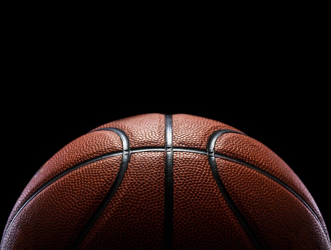 Close-Up Of Basketball Against Black Background