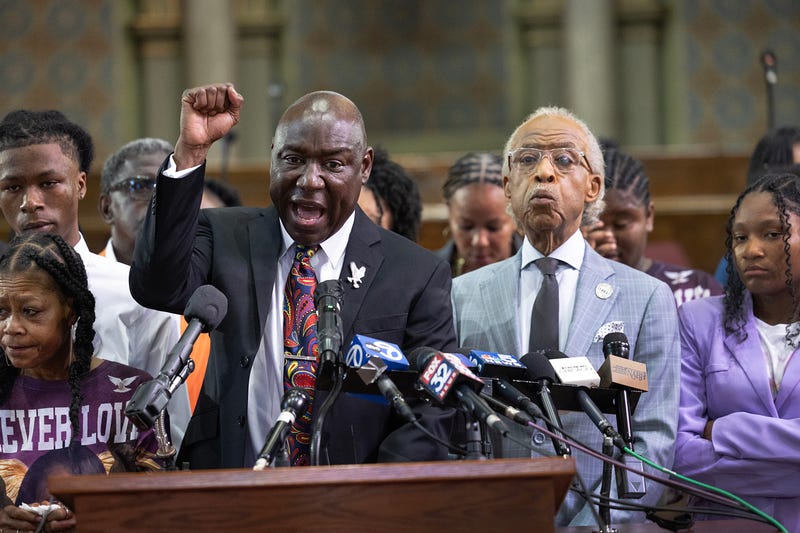 Ben Crump and the Rev. Al Sharpton speak 