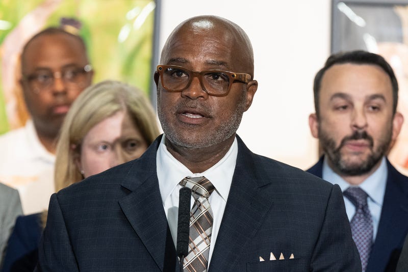 Deputy mayor for public safety Philip Banks III speaks as Mayor Eric Adams makes a public safety and quality-of-life-related announcement at 14th Street Y. on Aug. 8, 2024.