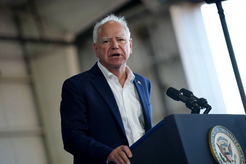 Democratic vice presidential candidate Minnesota Gov. Tim Walz speaks during a campaign event on August 7, 2024 in Detroit, Michigan.