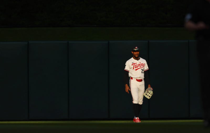 Byron Buxton #25 of the Minnesota Twins who has been injured for the second time this season, but will return Friday as they host Cincinnati. 