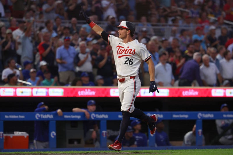Max Kepler #26 of the Minnesota Twins rounds the bases on his three-run homer. After 10-years in the Twin Cities, he's off to Philadelphia after signing a one-year free agent contract.