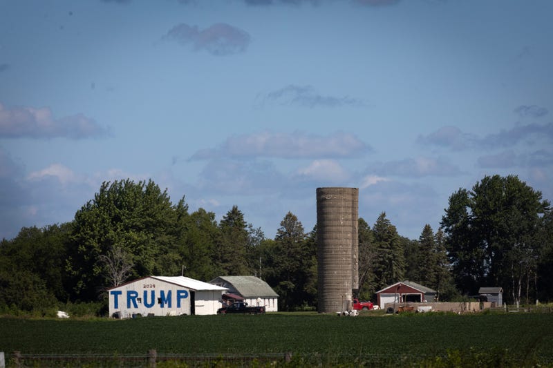 farm with Trump sign