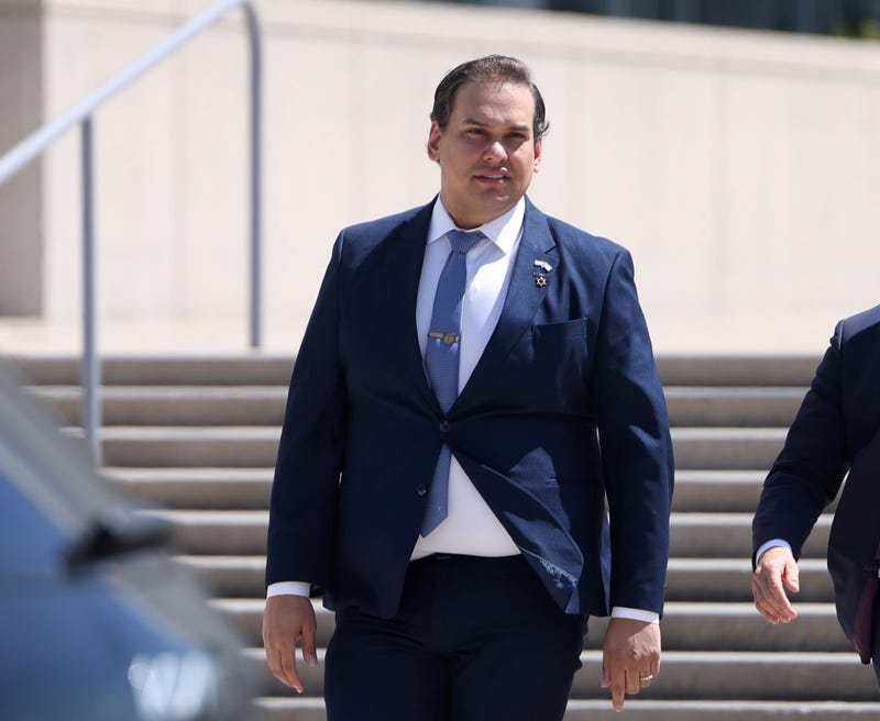 George Santos leaves the federal courthouse in Central Islip, New York, where he is on trial in a fraud case, on August 13, 2024