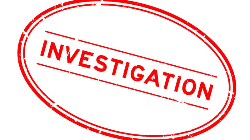 Grunge red investigation word oval rubber seal stamp on white background - stock illustration