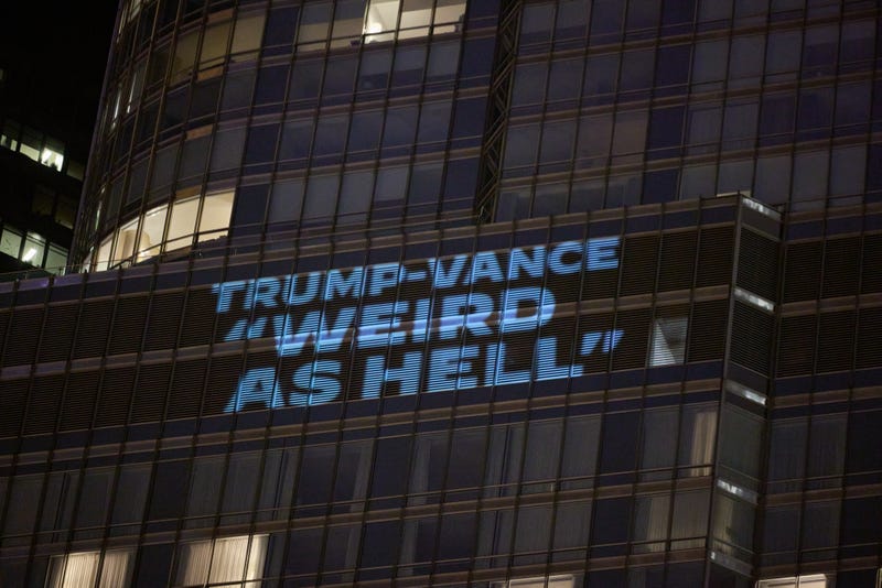 message on Trump Tower