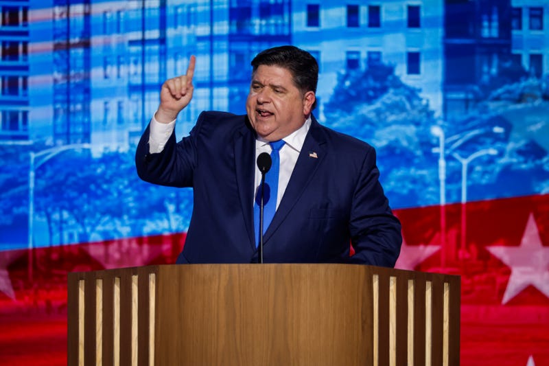 Illinois Gov. JB Pritzker speaks on stage