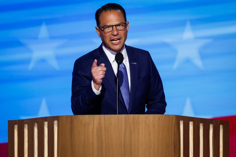 Pennsylvania Gov. Josh Shapiro speaks on stage during the third day of the Democratic National Convention at the United Center on August 21, 2024 in Chicago, Illinois. 