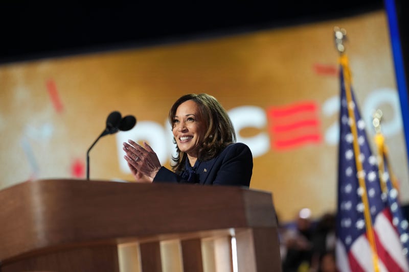 Kamala Harris celebrates at DNC 