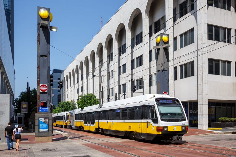 A DART train caught fire Wednesday afternoon just after exiting the downtown tunnel near Pearl/Arts District Station, sending smoke and sparks into the tunnel system and forcing the evacuation of about 40 people.