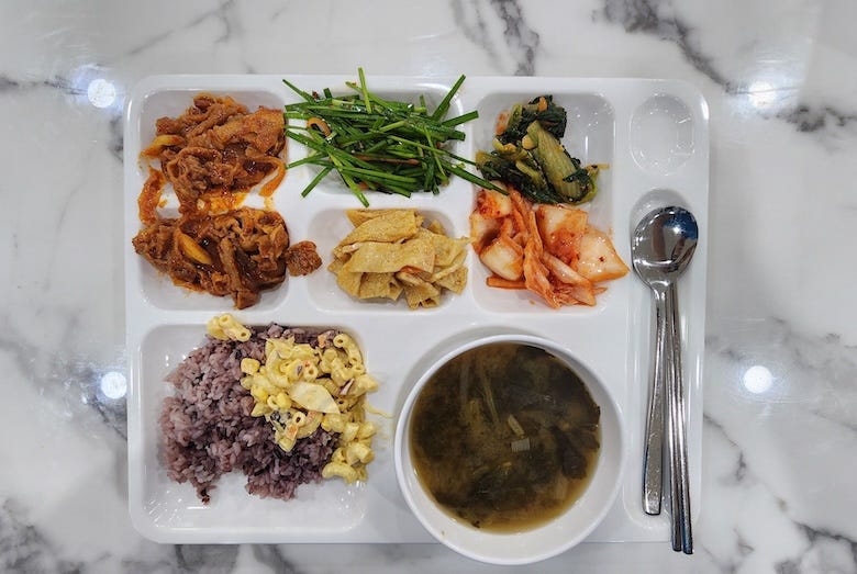 Korean school lunch tray