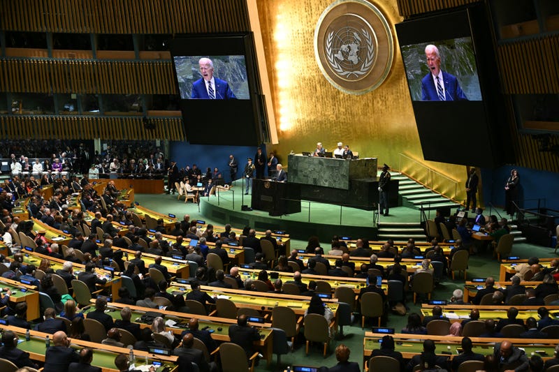 President Joe Biden speaks during the 79th Session of the United Nations General Assembly at the United Nations headquarters in New York City on September 24, 2024