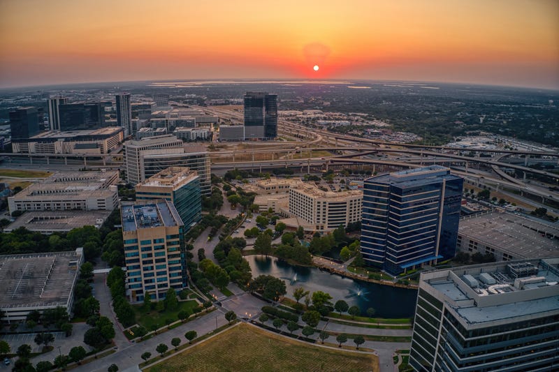 Aerial view of Plano's Business District