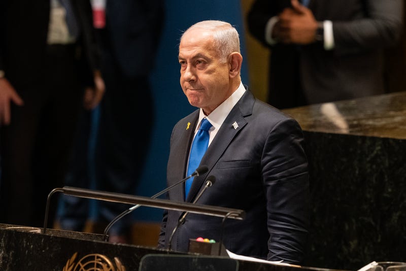 Prime Minister of Israel Benjamin Netanyahu addresses at the 79th session of General Assembly at UN Headquarters on Sept. 27, 2024.