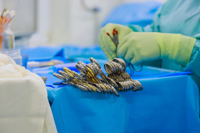 Provided sterile surgical instruments for an operation in operating room of a hospital