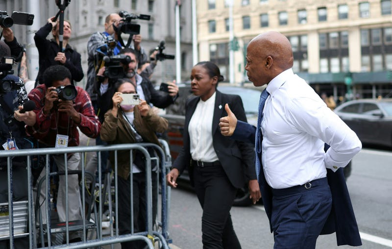 Mayor Eric Adams arrives to appear before a judge at a federal courthouse in New York on October 2, 2024