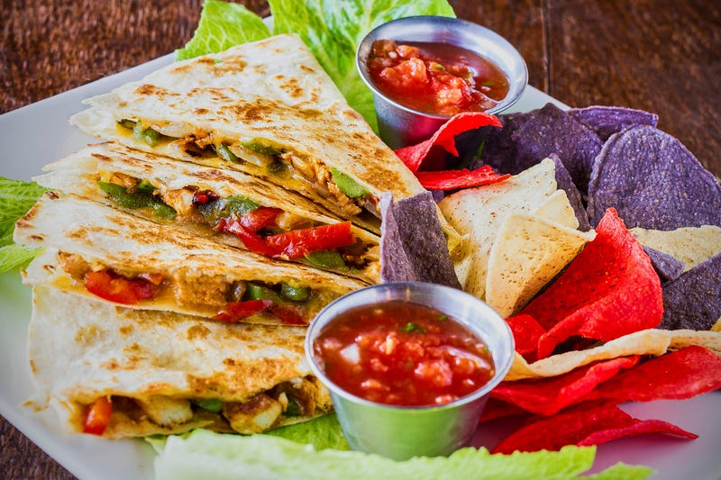 Quesadilla and chips
