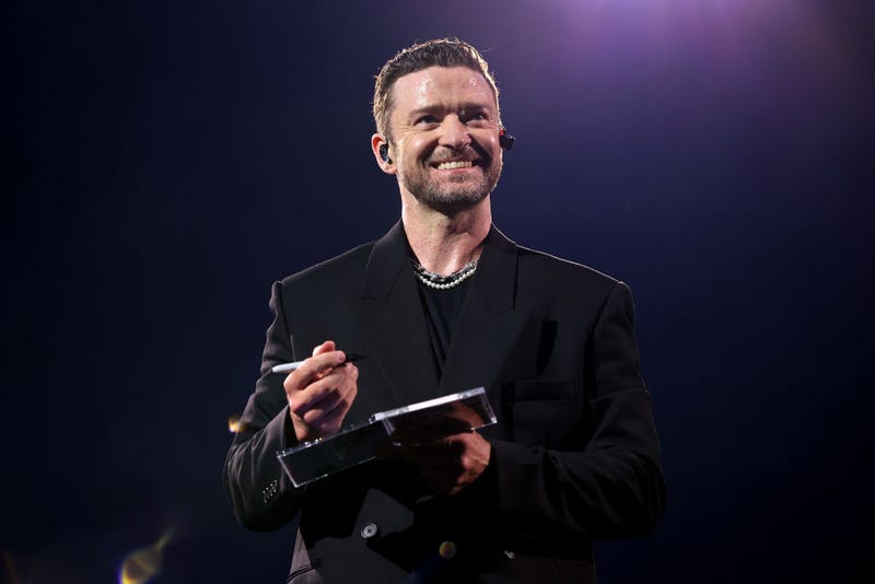 Justin Timberlake performs on stage during the 'Forget Tomorrow' World Tour at Barclays Center on Oct. 7, 2024 in New York City.