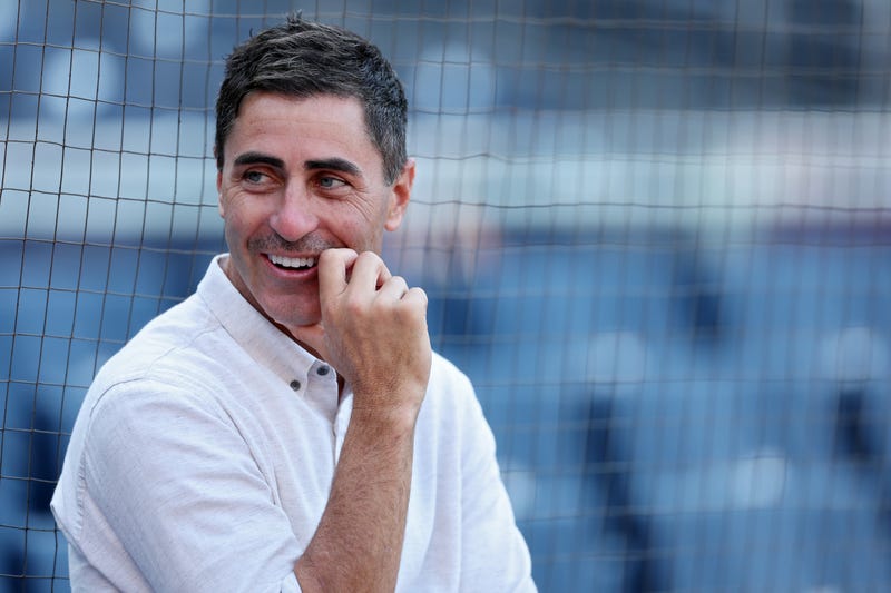 San Diego Padres general manager A.J. Preller looks on before Game Three of the Division Series against the Los Angeles Dodgers at Petco Park on October 08, 2024 in San Diego, California.
