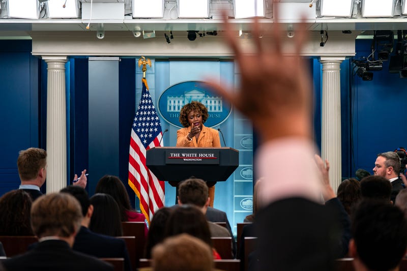 karine jean-pierre at podium