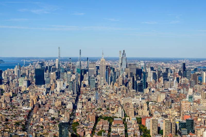 A view of the Midtown Manhattan skyline as seen from the One World Trade Center on Oct. 12, 2024. This week's sunny weather is set to continue for the foreseeable future