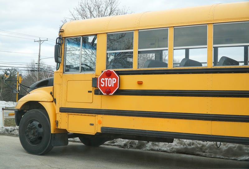School bus with stop sign