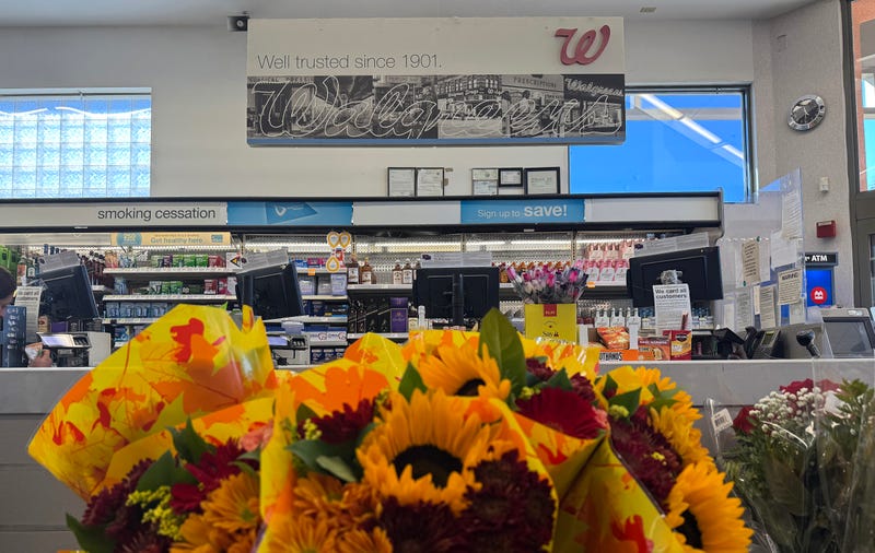 A Walgreens sign is displayed at a Walgreens store on October 15, 2024 in San Rafael, California. Walgreens announced plans to close 1,200 stores over the next three years.