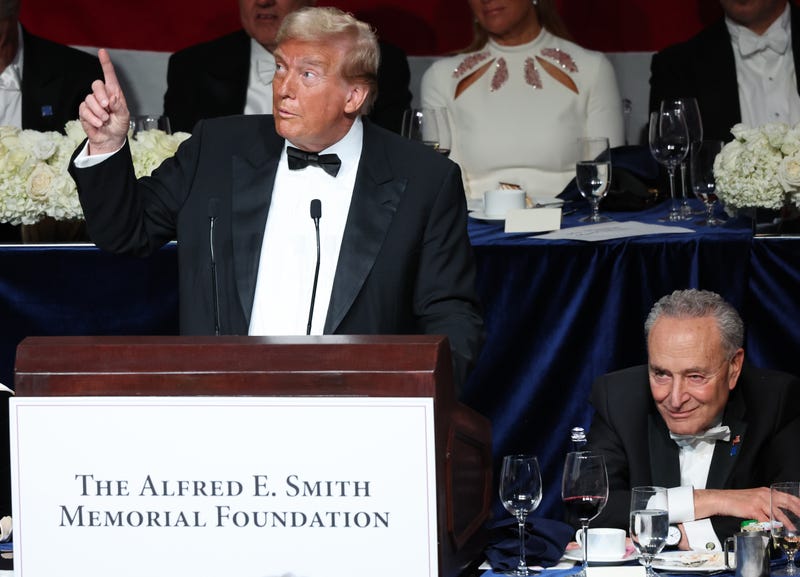 Trump was in town Thursday evening for the annual Alfred E. Smith Foundation Dinner at the New York Hilton Midtown