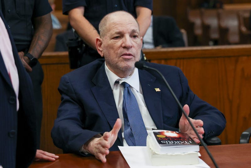 Former film producer Harvey Weinstein appears in court in New York on Oct. 23, 2024 in New York City. Weinstein attended the pretrial hearing ahead of his retrial on sex crimes charges.