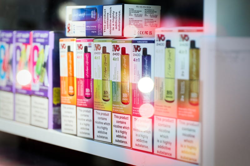 Vape products on store shelf