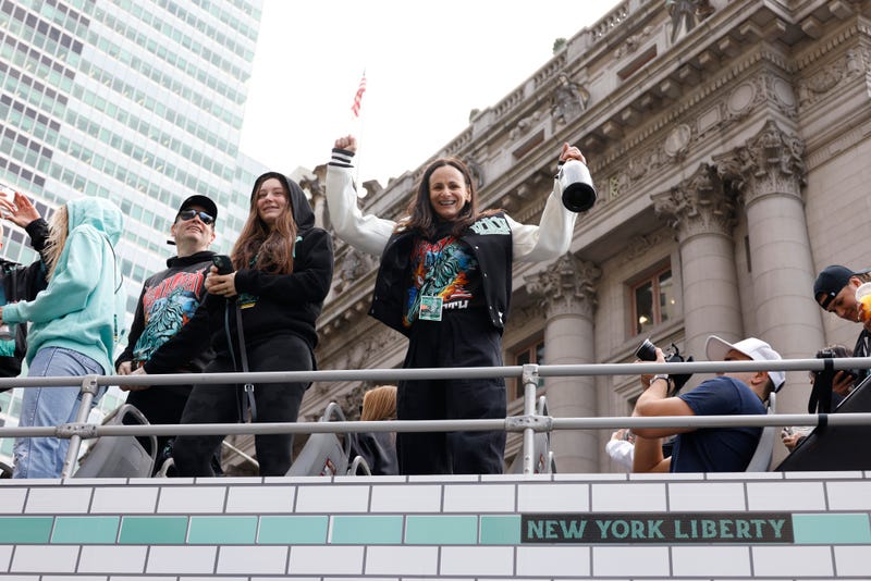 Sandy Brondello attends the New York Liberty Ticker Tape Victory Parade & Rally on October 24, 2024 in New York City