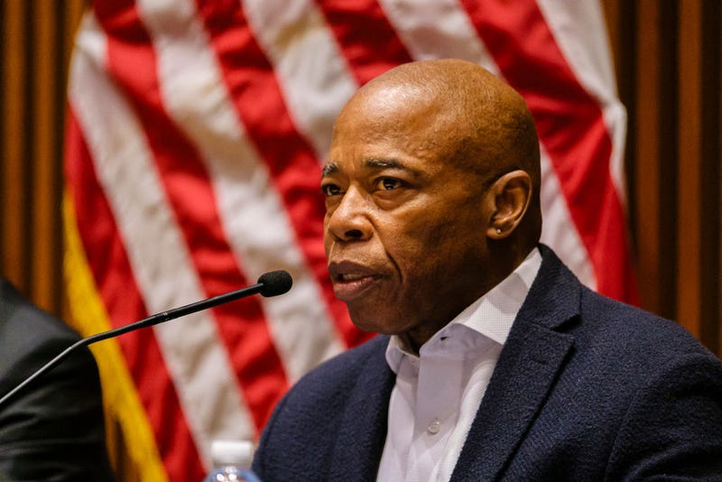 New York City Mayor Eric Adams speaks during a news conference at New York City Police Department headquarters on Oct. 26, 2024.