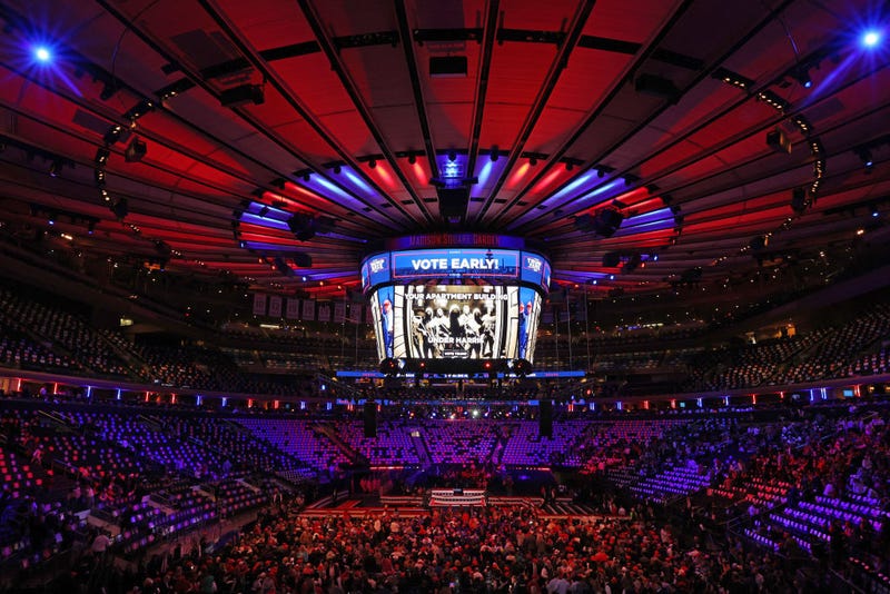 Supporters of Republican presidential nominee Donald Trump arrive for a rally at Madison Square Garden in New York City on Oct. 27.