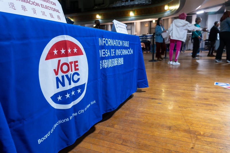 New Yorkers participate in early voting at a polling site in Brooklyn on Oct. 29, 2024 in New York City.