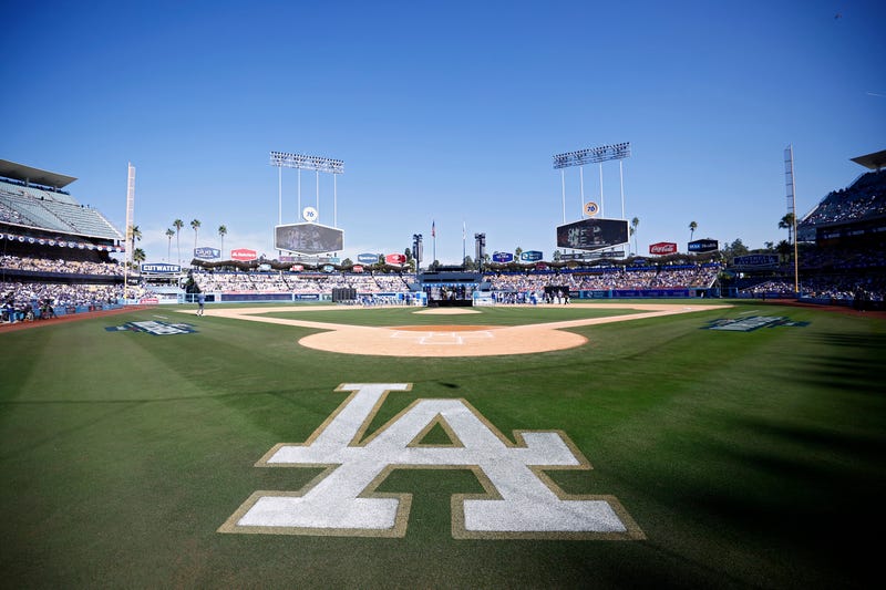 A general view of the field during the 2024 World Series Celebration Show at Dodger Stadium on November 01, 2024 in Los Angeles, California. 