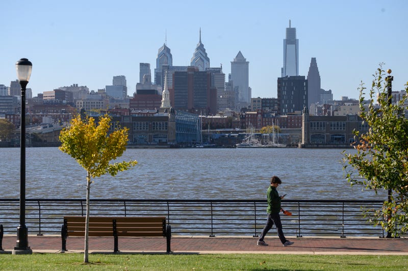 View of Philadelphia skyline from Camden, New Jersey.
