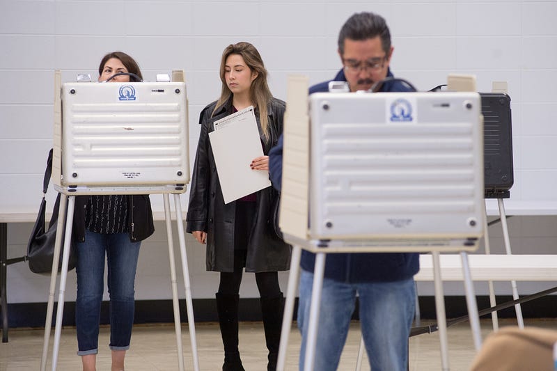 Chicagoans cast their ballots at St. Francis Borgia Roman Catholic Church, which is located in the city's 38th Ward.
