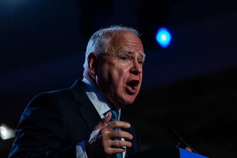 Democratic vice presidential nominee, Minnesota Gov. Tim Walz campaigns at State Fair Park on November 04, 2024 in Milwaukee, Wisconsin. 