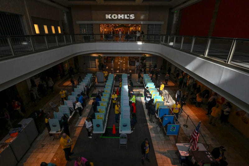Voters cast their ballots on Election Day 2024 at the Galleria Mall in Las Vegas