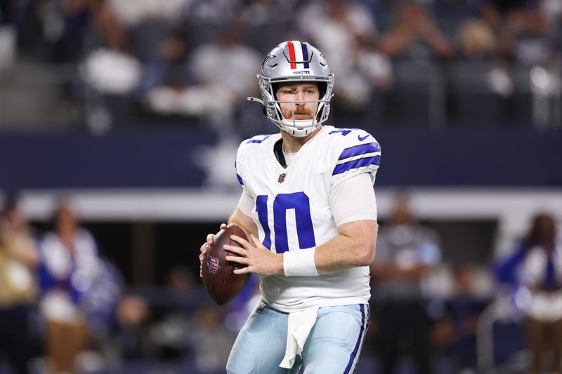 Cooper Rush #10 of the Dallas Cowboys looks to pass during the third quarter against the Philadelphia Eagles at AT&T Stadium on Nov. 10, 2024 in Arlington, Texas.