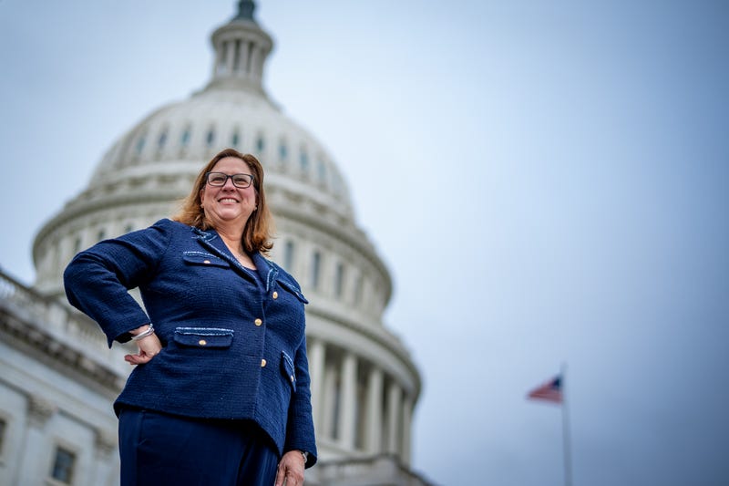 Congresswoman Julie Johnson in front of the U.S. Capitol Building