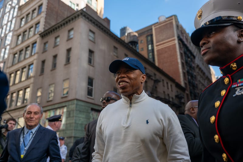 Mayor Eric Adams joins others in the 105th annual Veterans Day Parade on November 11, 2024
