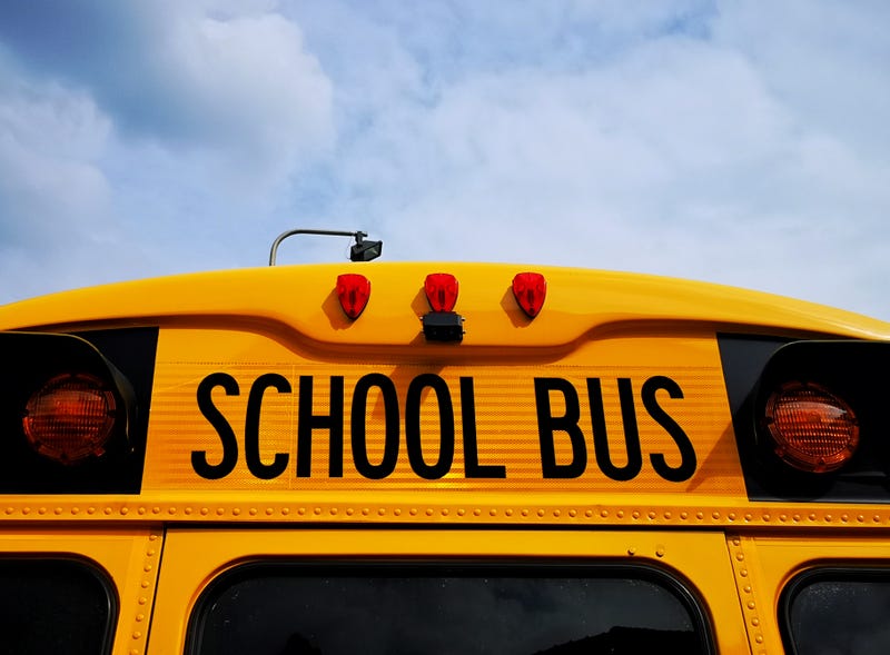 Back of a yellow school bus