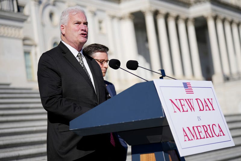 U.S. House Majority Whip Rep. Tom Emmer (R-MN) speaks during a news conference on the results of the 2024 election outside of the U.S. Capitol Building on November 12, 2024 in Washington, DC. 