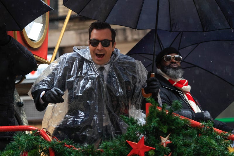 Jimmy Fallon attends the Annual Thanksgiving Day Parade on November 28, 2024 in New York City. (Photo by Kena Betancur/Getty Images)