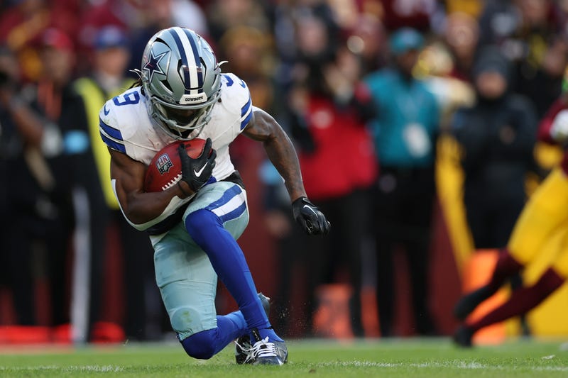 KaVontae Turpin #9 of the Dallas Cowboys returns a kickoff for a touchdown during the fourth quarter against the Washington Commanders at Northwest Stadium on Nov. 24, 2024, in Landover, Maryland.