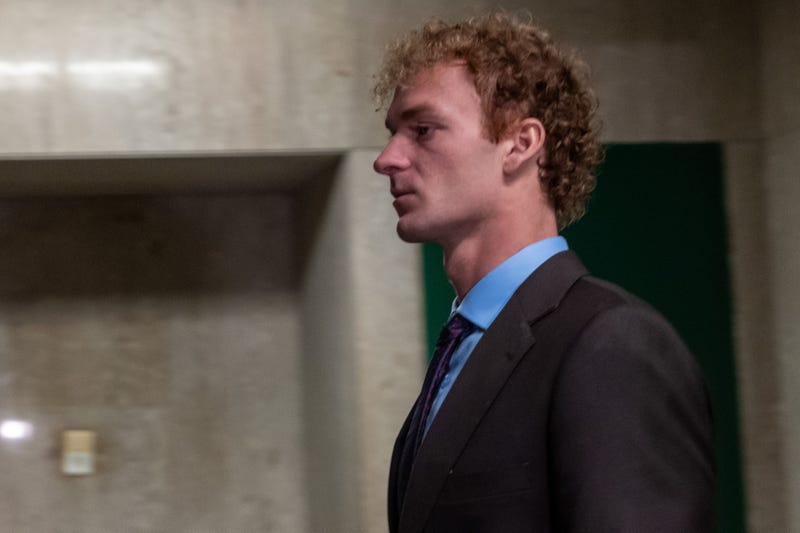 Daniel Penny, who is charged in the death of Jordan Neely, walks into the courthouse as closing arguments begin in his trial on Dec. 2, 2024 in New York City. Penny, 26, a former Marine, is charged in the death of Jordan Neely on a New York City subway by choking him after an altercation involving panhandling on the train car.